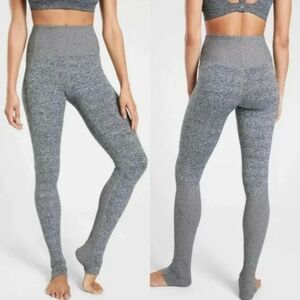 Athleta Exhale Heel Tight Heathered Gray High Rise Full Length Leggings Size XS